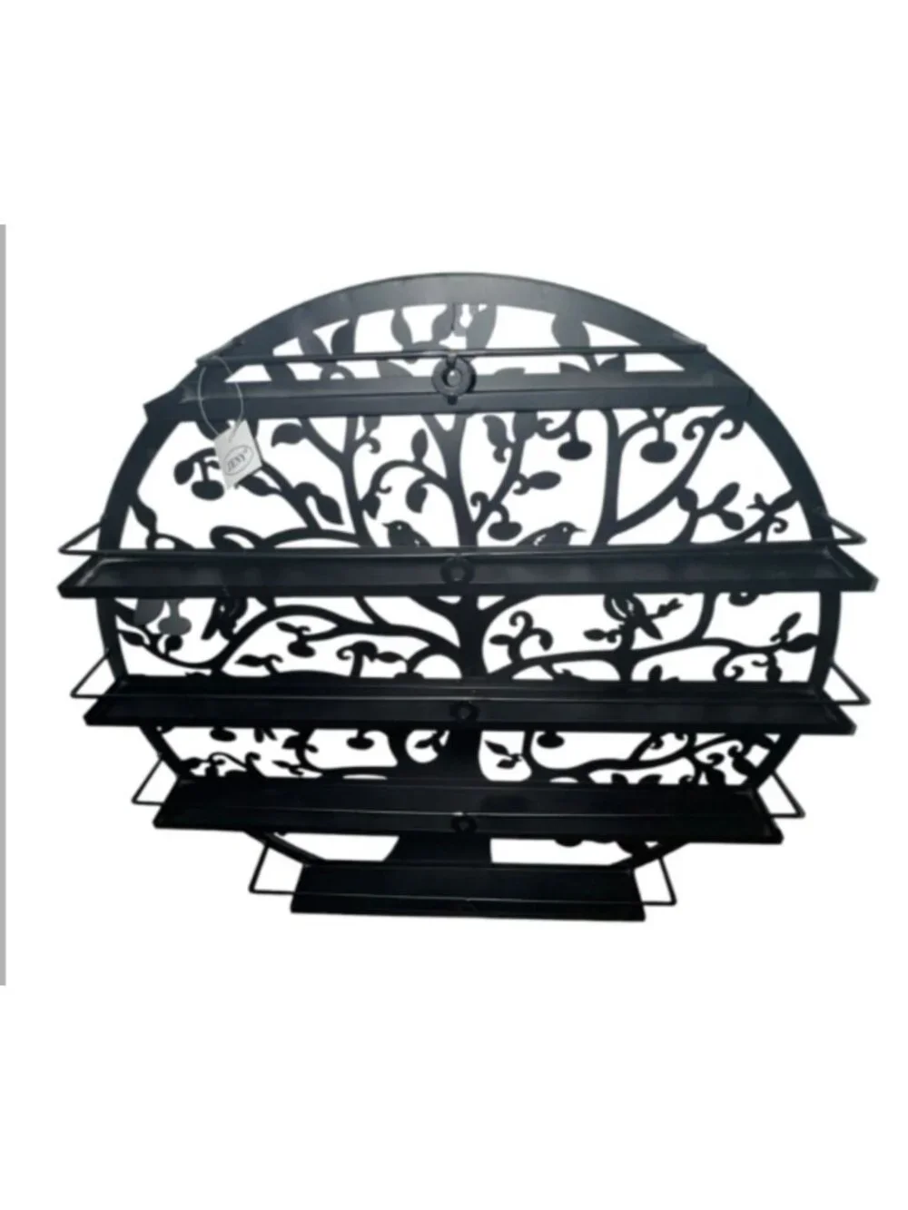 Round Metal Tree Design Wall Shelf 23.8